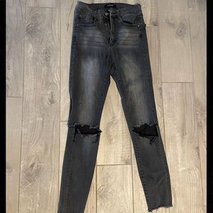 Dark Grey Wash Refuge Skinny Jeans